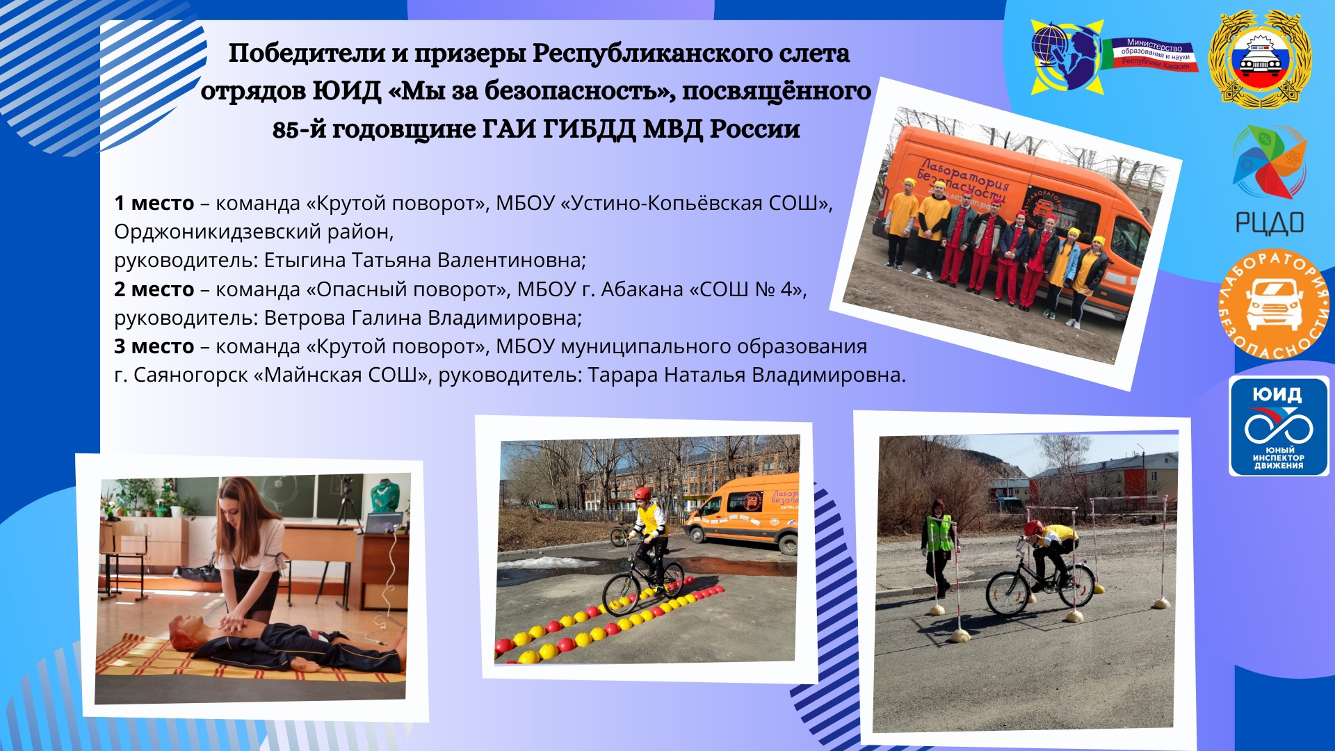 Определены победители и призеры Республиканского слета  отрядов ЮИД «Мы за безопасность», посвящённого  85-й годовщине ГАИ ГИБДД МВД России